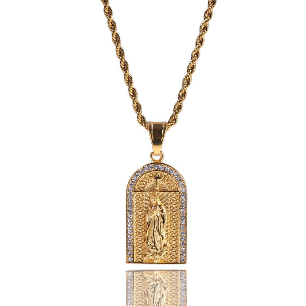 Hip Hop Gumeng Stainless Steel Real Gold Electroplating Wings Angel Pendant Necklace Niche Accessories