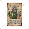 Tin Sign Garden Hoeing Aint Easy Flower Plant Sign Decor Funny Slogans Born with Plants Retro Look Metal Poster FarmhouseSign