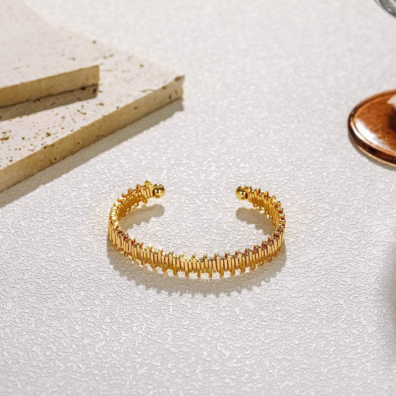 Meier 18k Gold Plated Fashion Bracelet for Office Ladies - Unique, Minimalist Ins Style Bangle - Tarnish Resistant