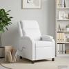 Massage Recliner White Fabric