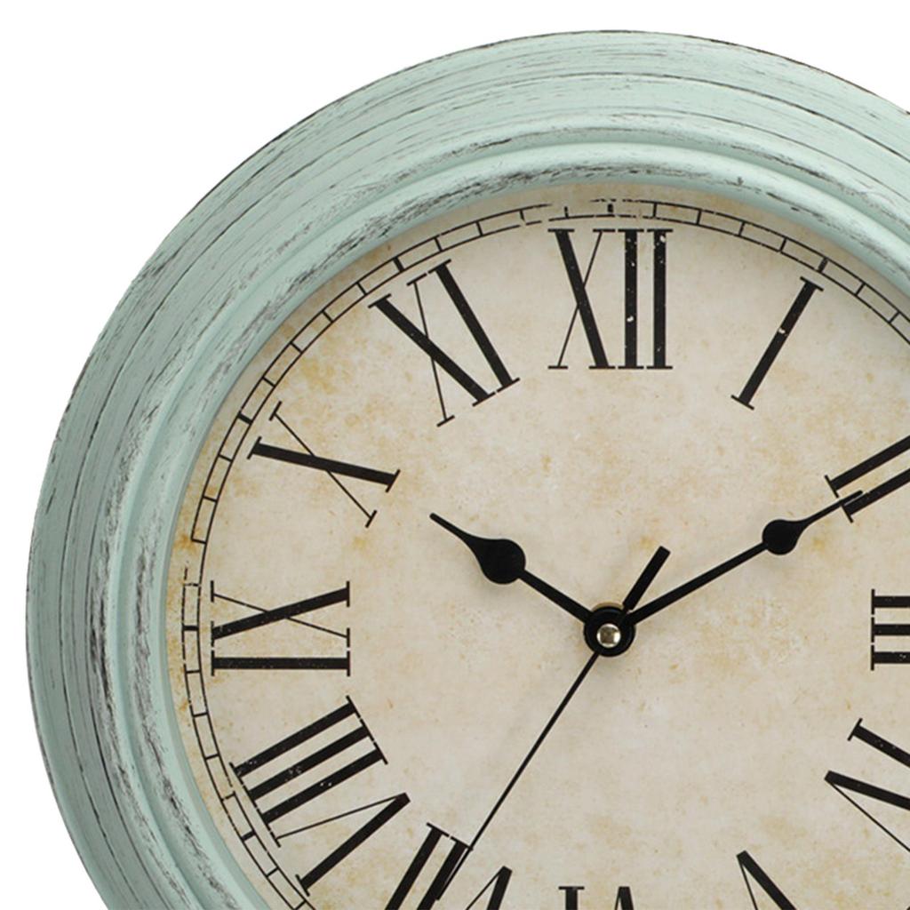 Vintage Wall Clock Battery Operated Decorative Quiet for Bathroom Bedroom