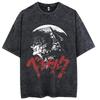 Vendita Calda Anime Berserk Guts Manga Stampa Grafica Maglietta Uomo Donna Retro Lavato Girocollo Cotone Retro Lavato Larga Casual Oversize Top Estivo Nuova T-shirt