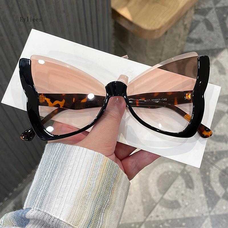 Vintage Butterfly Sunglasses Women Rimless Dragonfly Wing Sunglasses Ocean Lens Gradient Lens Eyewear Personal Glasses Party Sup