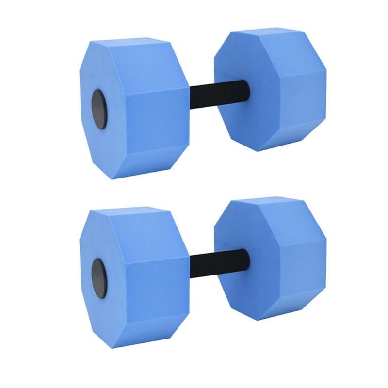 1 пара Спортивные Аквааэробика Гантели Пенопластовые Гантели Рукоятка Водная Аэробика Фитнес Оборудование для Похудения синий