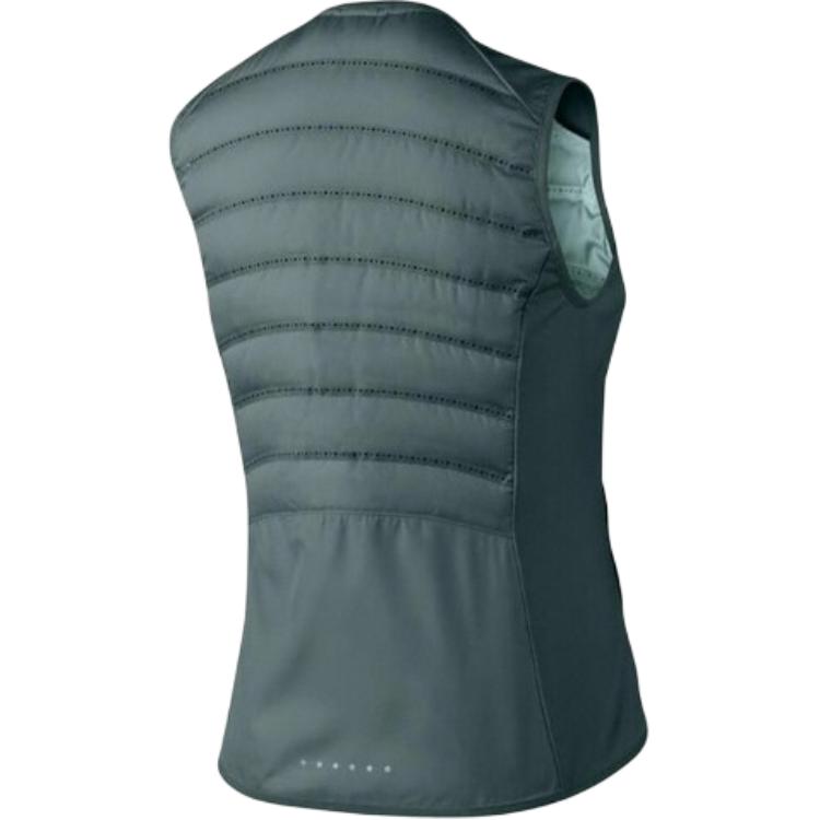 Nike Aeroloft Solid Color Zip Casual Sleeveless Vest Women Vests Green 799850-393