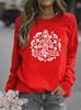 Women's Floral Print Round Neck Hoodie