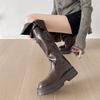 Fashion design patent leather knee boots women's 2025 spring and autumn new super fire fashion thin fashionable knight boots boots