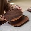 Simple Walnut Tea Tray Round Wooden Serving Platter Tray Leaf Storage Dinner Plates Tea
