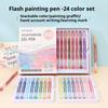 LANGUO 72/24/16 Colors Glitter Effects Gel Pen 1.0mm Large Capacity Students Writing Pen Painting Drawing Coloring Art Markers
