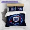 Set Biancheria da Letto Stampata Calcio Inghilterra 3 Pezzi Copriletto Traspirante Accogliente come Regalo per la Casa Nuova o per le Feste