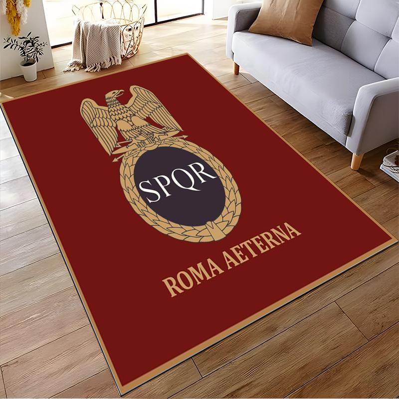 Roman Eagle SPQR Design, Red and Gold Rug Non-slip rug suitable for living room and bedroom sofas sofas