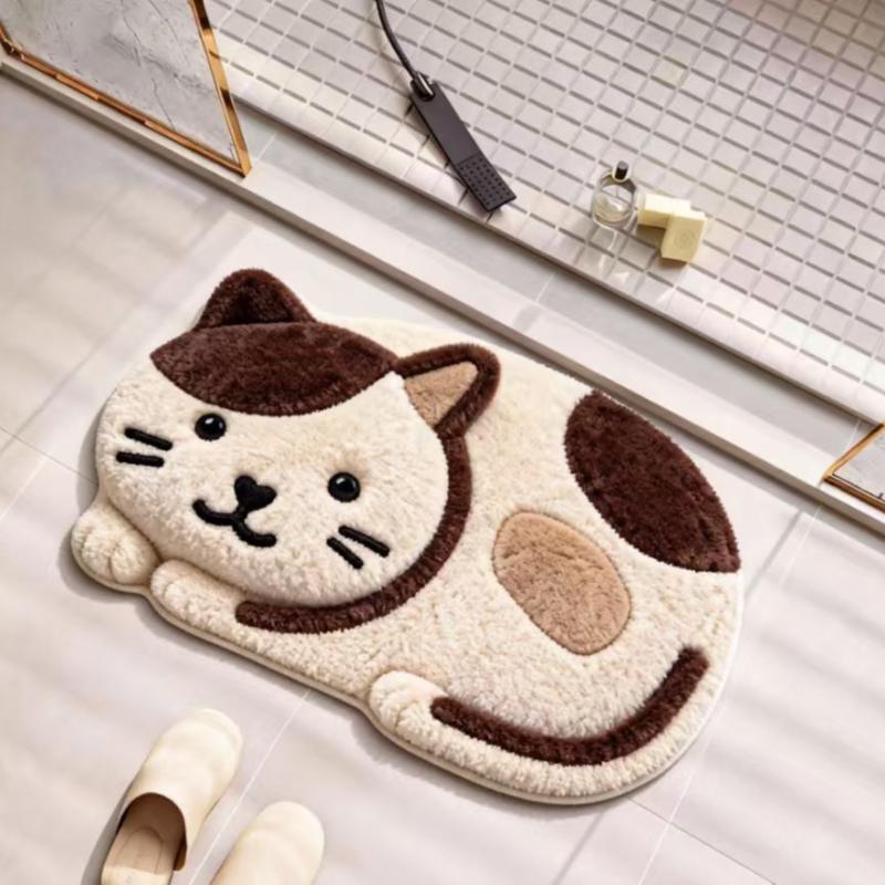 Cartoon Dirt Resistant Pvc Silk Ring Door Mats Hallway Doorway Foot Dust Removal Easy Clean Wear-Resistant Anti-Slip Floor Mat