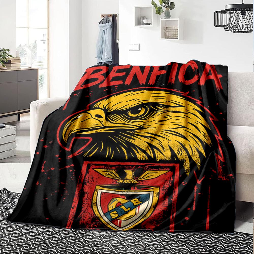 Benfica Motiv Aufdruck Decke - Perfekt für Sofa, Bett, Reisen & Außenbereich | Maschinenwaschbar, Gemütlich & Langlebig.