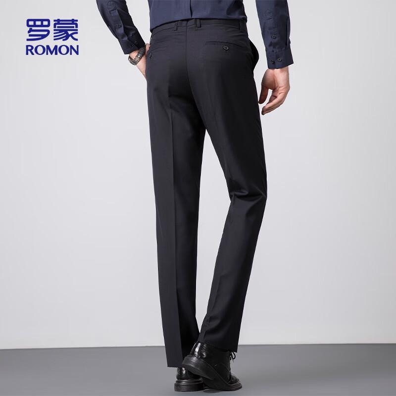 ROMON Men's Straight Leg Wrinkle-Free Business Casual Trousers