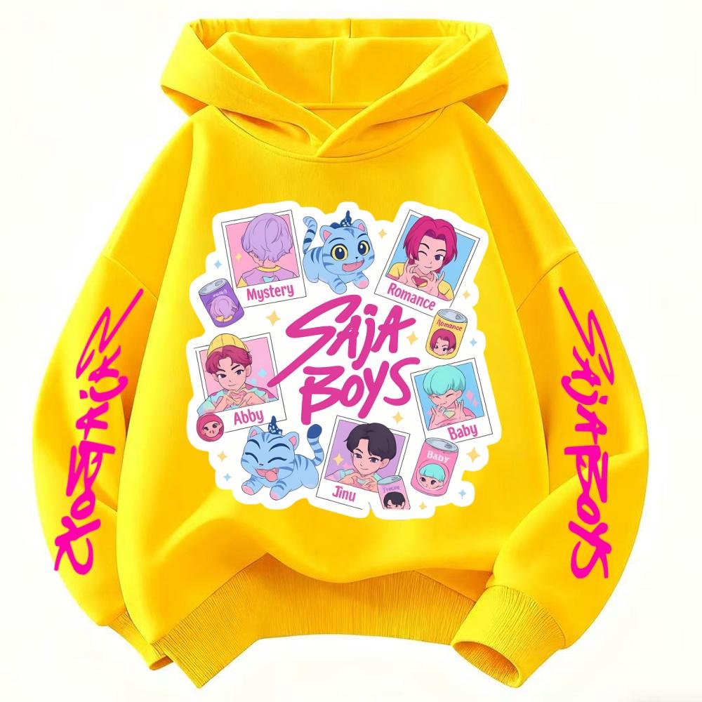 KPop Demon Hunters Print Children's Hoodies Tops Boy Girls Coat Casual Sweatshirr Pink Child 3-14 Year the Spring Autumn