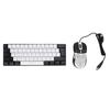 61 Key RGB Illuminated Keyboard with Mouse Multi Color LED Backlit Wired Gaming Keyboard for Tablet Laptop White Center