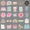 50 Mental Health Doodle Stickers - Inspirational English Slogans for Personalizing Laptops, Phones, and Cases