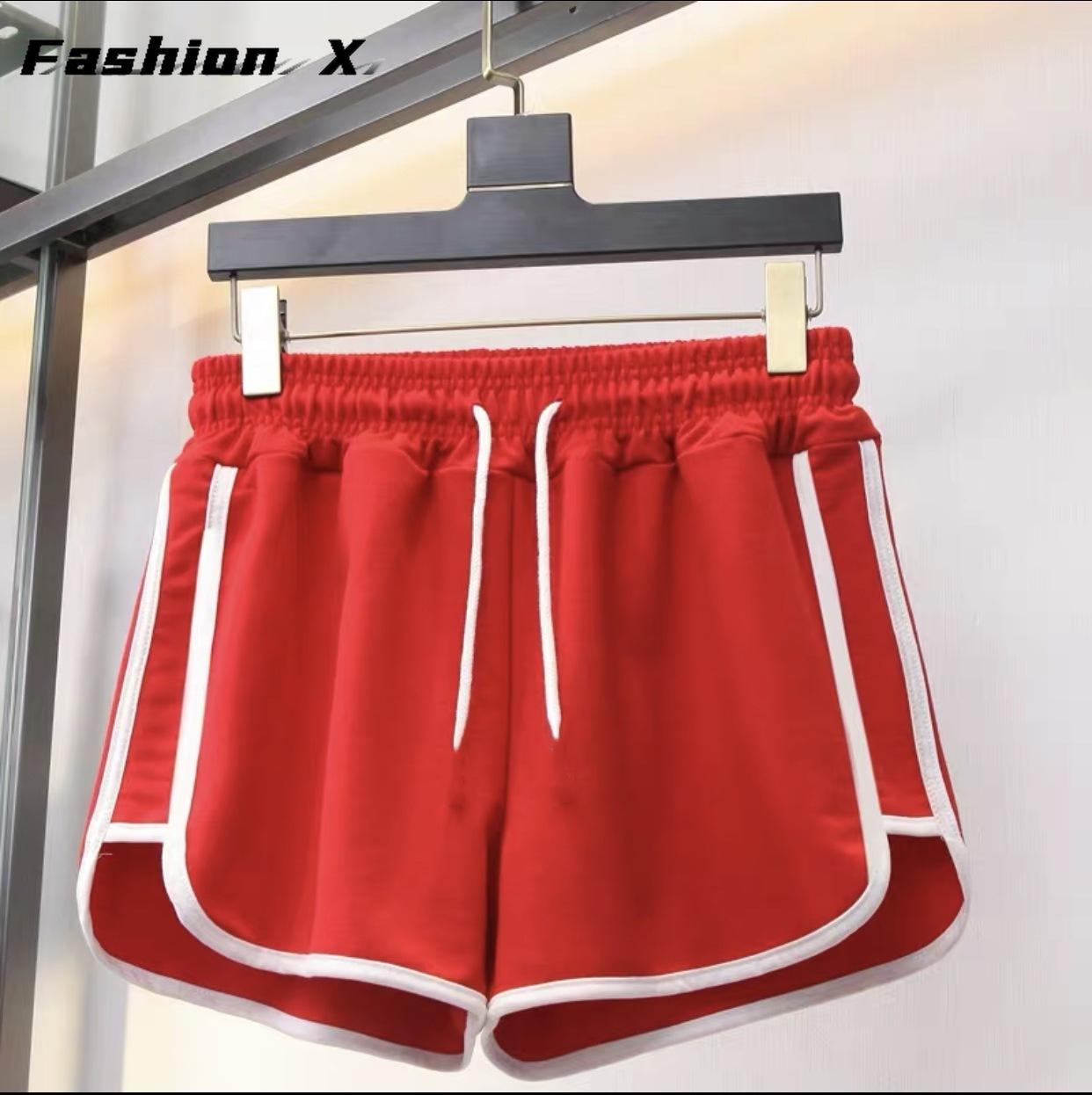 

Женские спортивные шорты, женские беговые тонкие эластичные повседневные спортивные штаны для йоги, большие размеры, летние штаны для йоги 4XL красный