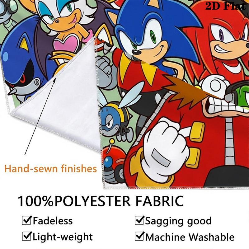 Hedgehog Sonic Boost Wall Hanging Printed Fabric Blanket Decorative Tapestries for Bedroom Living Room Home Decor