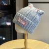 Korean Style Woolen Hat for Women Cute Cat Ears New Bow Warm Ear Protection Cold Hat Winter Fashion Knitted Hat