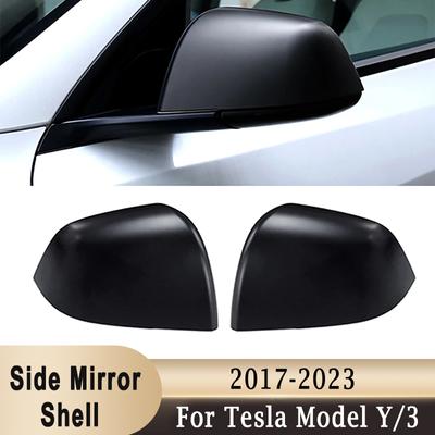 Außenspiegelgehäuse Abdeckkappe Schale Für Tesla Model 3 Y 2017- Glänzend Matt Schwarz Kohlefaser-Muster
