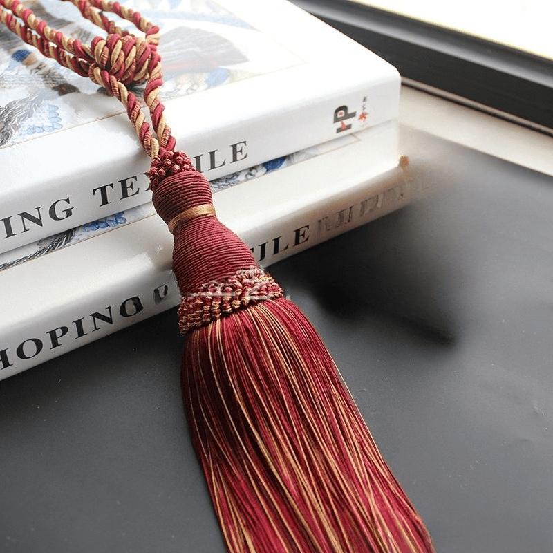 2pcs Home Decor Hanging Rope Silk Tassel Fringe Tassel Trim Garment Decoration Key Tassels For DIY Embellish Curtain Accessories