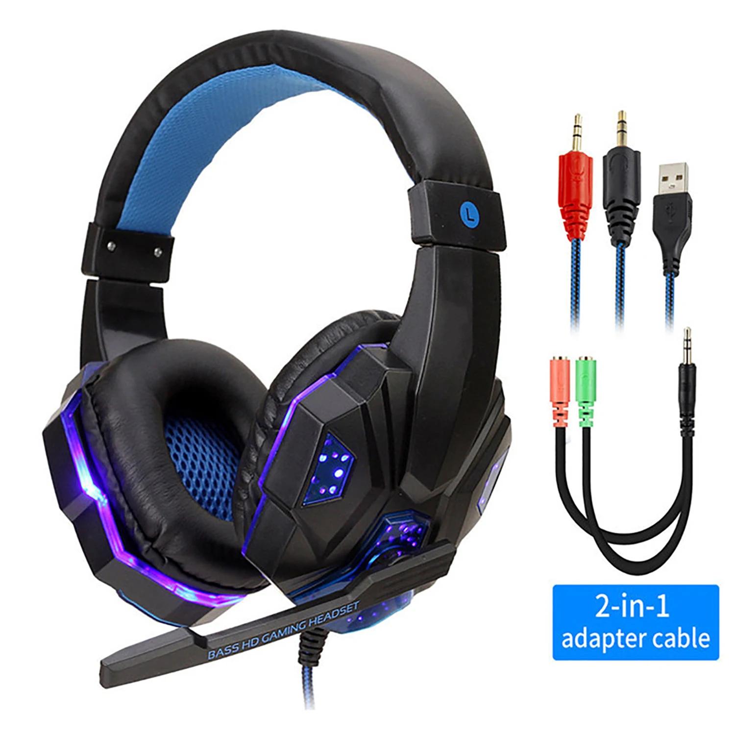 

Wired Gaming Headphones with LED Light, Microphone, Bass Stereo for Computer, PS4, PS5, Xbox - Perfect PC Gaming Headset Gift
