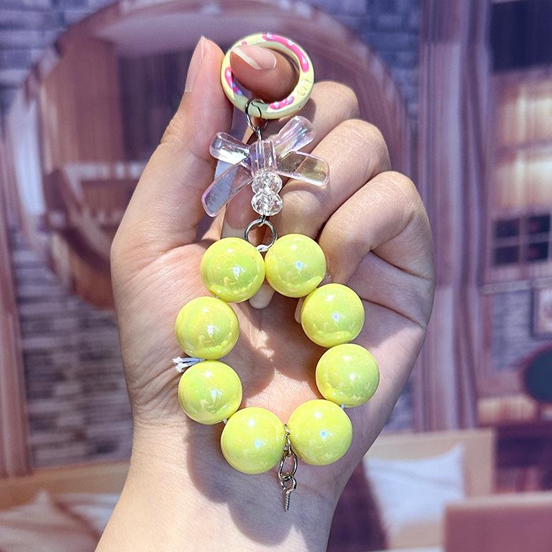 Candy Color Beaded Phone Lanyard & Bow Keyring Phone Case Accessories