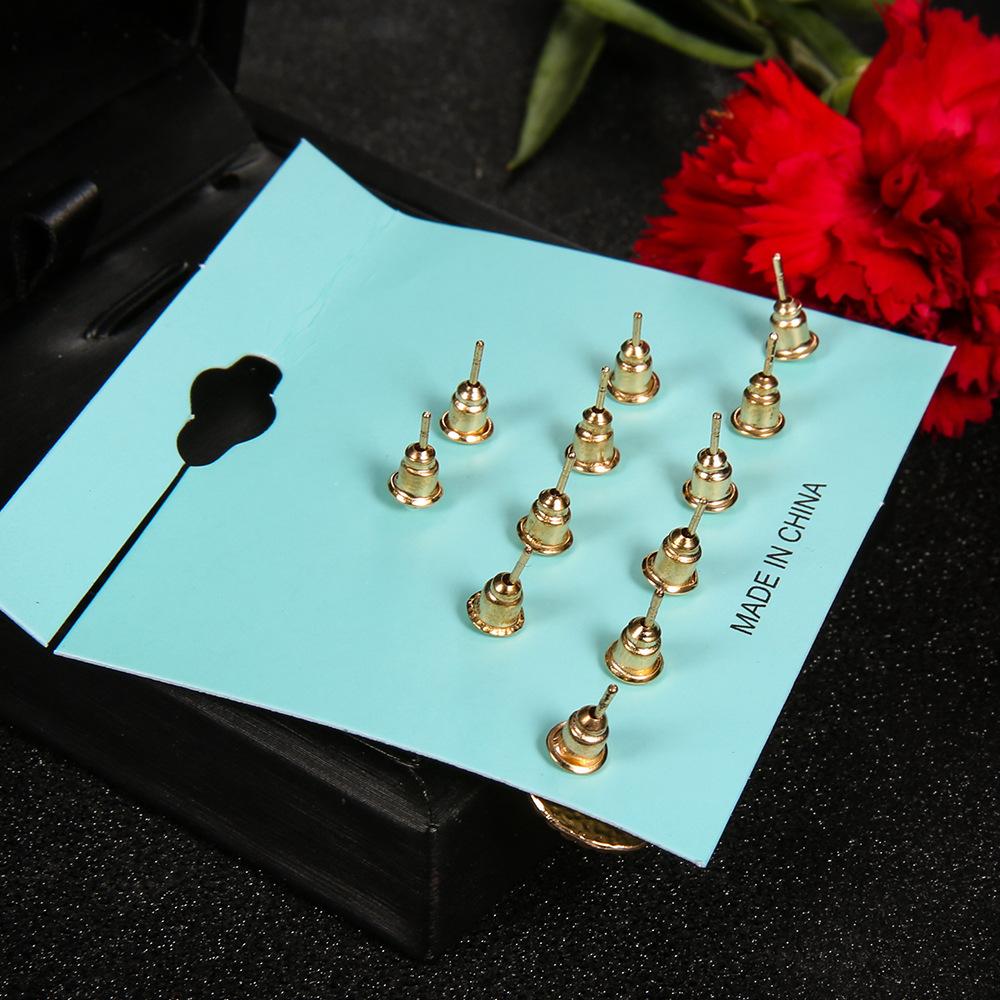 Multi-Element Water Drop Rhinestone Flower Stud Earrings Opal Earrings Multi-Piece Set