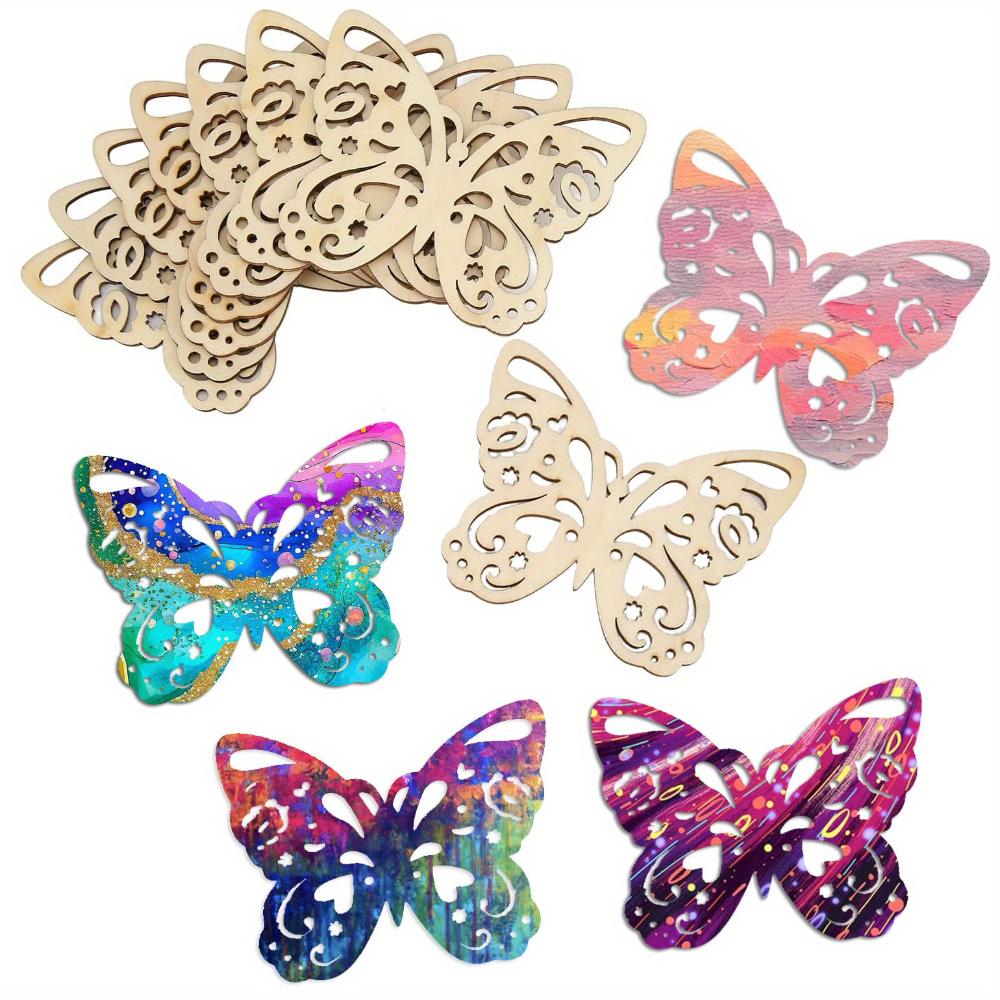 

20pcs Hollow Wood Butterfly Cutouts Shaped Wooden Ornaments Blank Art Crafts Butterfly Shapes for DIY Home Decor