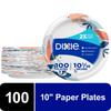 Disposable Paper Plates 10 Inch Strong Leak Resistant Compostable 100 Count Microwave Safe Perfect Parties Picnics Everyday Use