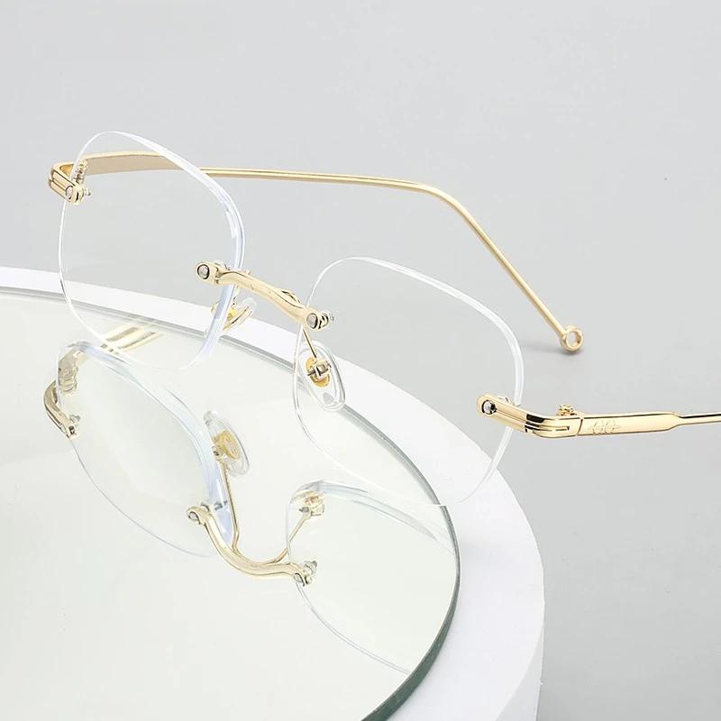 Ultra Light Retro Korean Reading Glasses Frameless Presbyopia Glasses for Women Trendy Eye Protection Far Sight Glasses