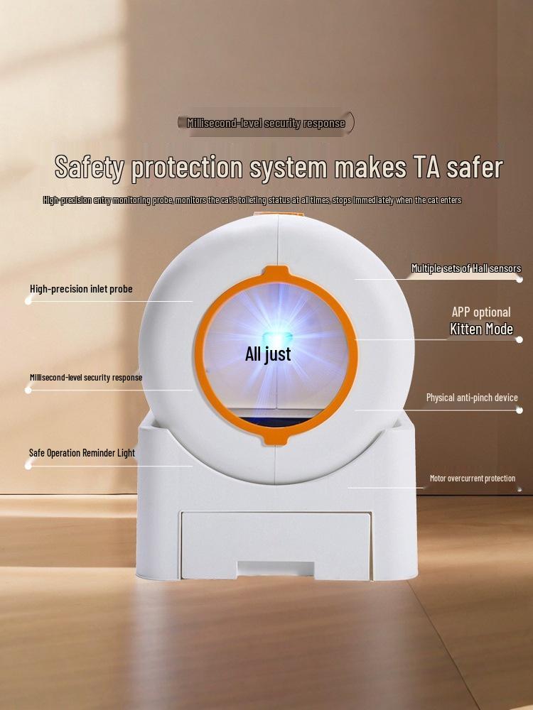 Smart Automated Cat Litter Box: Fully Enclosed, Electric, Deodorizing, Anti-Splash, Self-Cleaning.