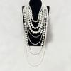 Elegant Multi Strand Imitation Pearls Chokers Necklace With Matching Stud Earrings Gift Set Vintage Fashion Stone Jewelry