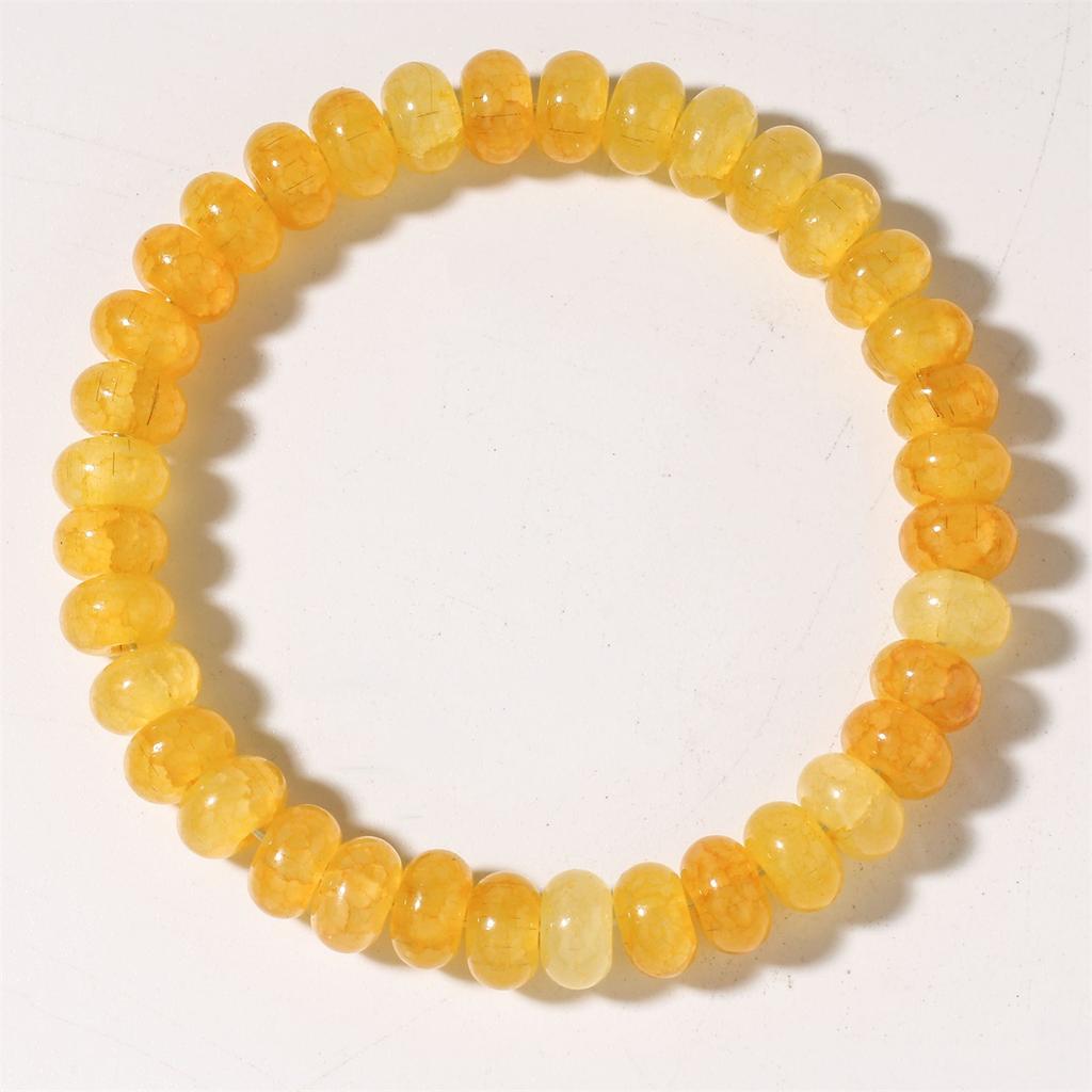 Festive Gifts Yellow Citrine Beaded Bracelet Set Warm Fashion Jewelry For Men And Women Daily Wear Simple Versatile Accessory