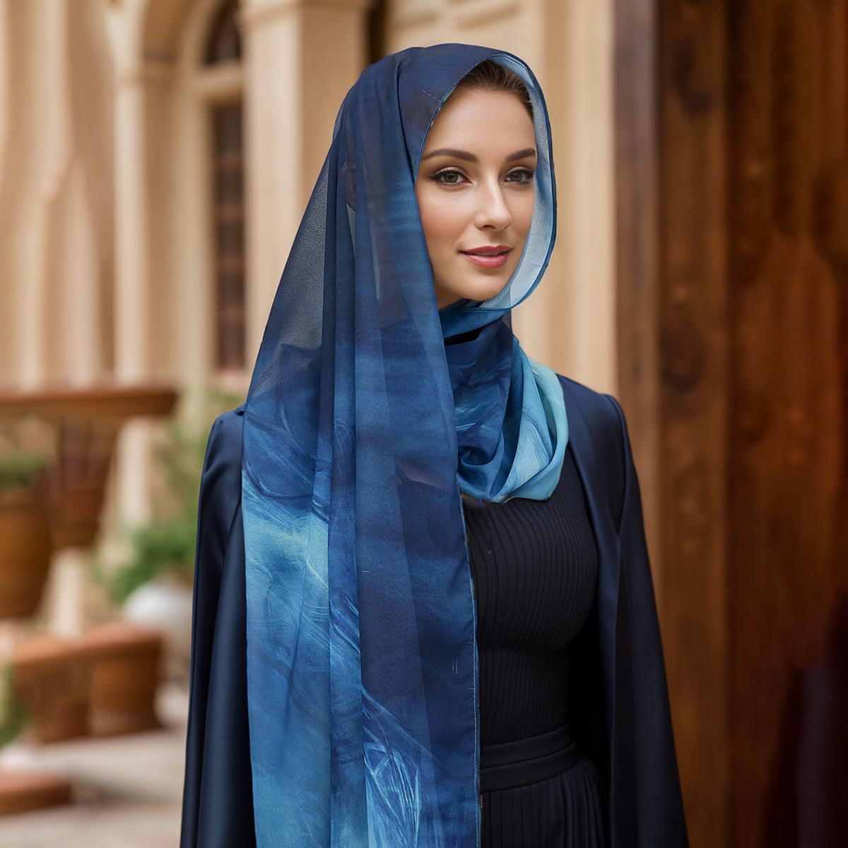 Yto Home Women's New Printed Chiffon Hijabs For Woman Shawls Turban Hijab For Muslim Fashion Head Scarf Headwraps For Islamic Turban
