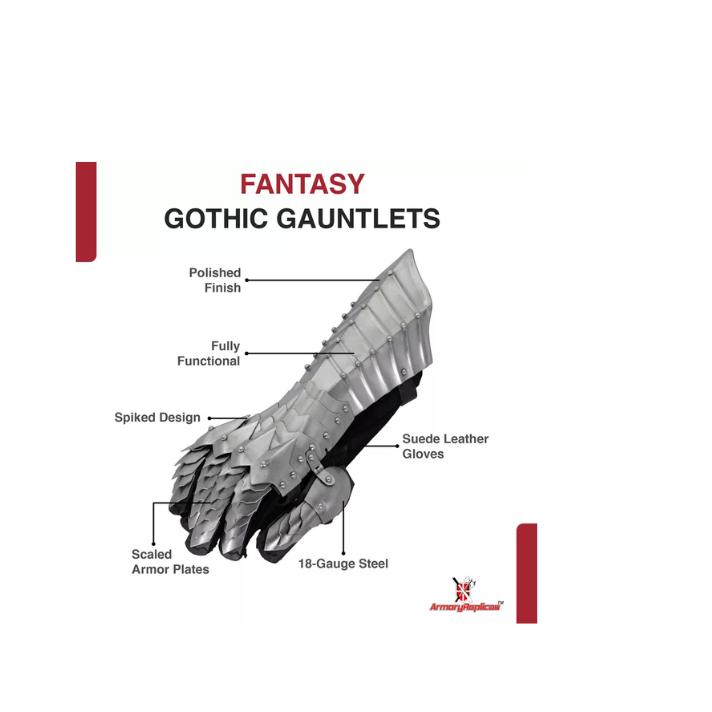 Medieval Knight Gauntlets Functional Armor Gloves Leather Steel Sca Larp