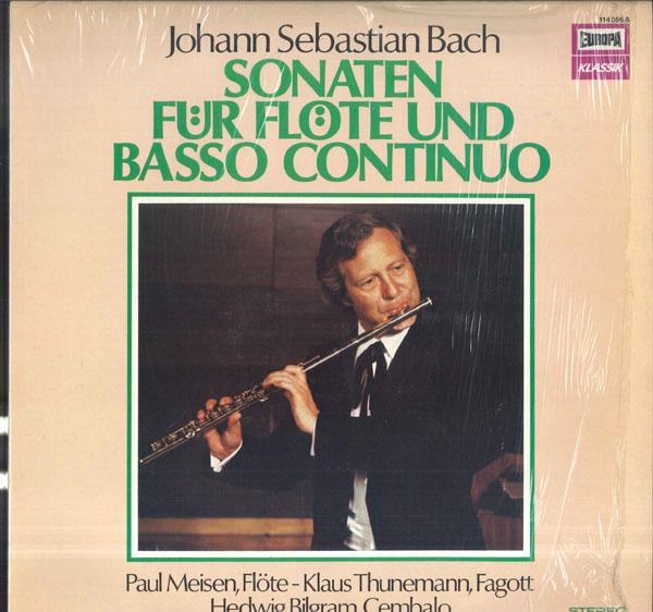 

LP Record PAUL MEISEN KLAUS THUNEMANN HEDWI J S Bach Sonaten Fur Flote Und Bass 1140566 EUROPA KLASSIK Germany Classical Used