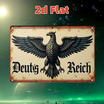 Vintage German Eagle Metal Tin Sign Wall Art with Ornate Eagle Design Waterproof Dustproof Bohemian Style Decor for Home