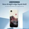 For iPhone 16e Case Pink Snow Mountain Pattern Printing Straight Edge TPU Phone Back Cover