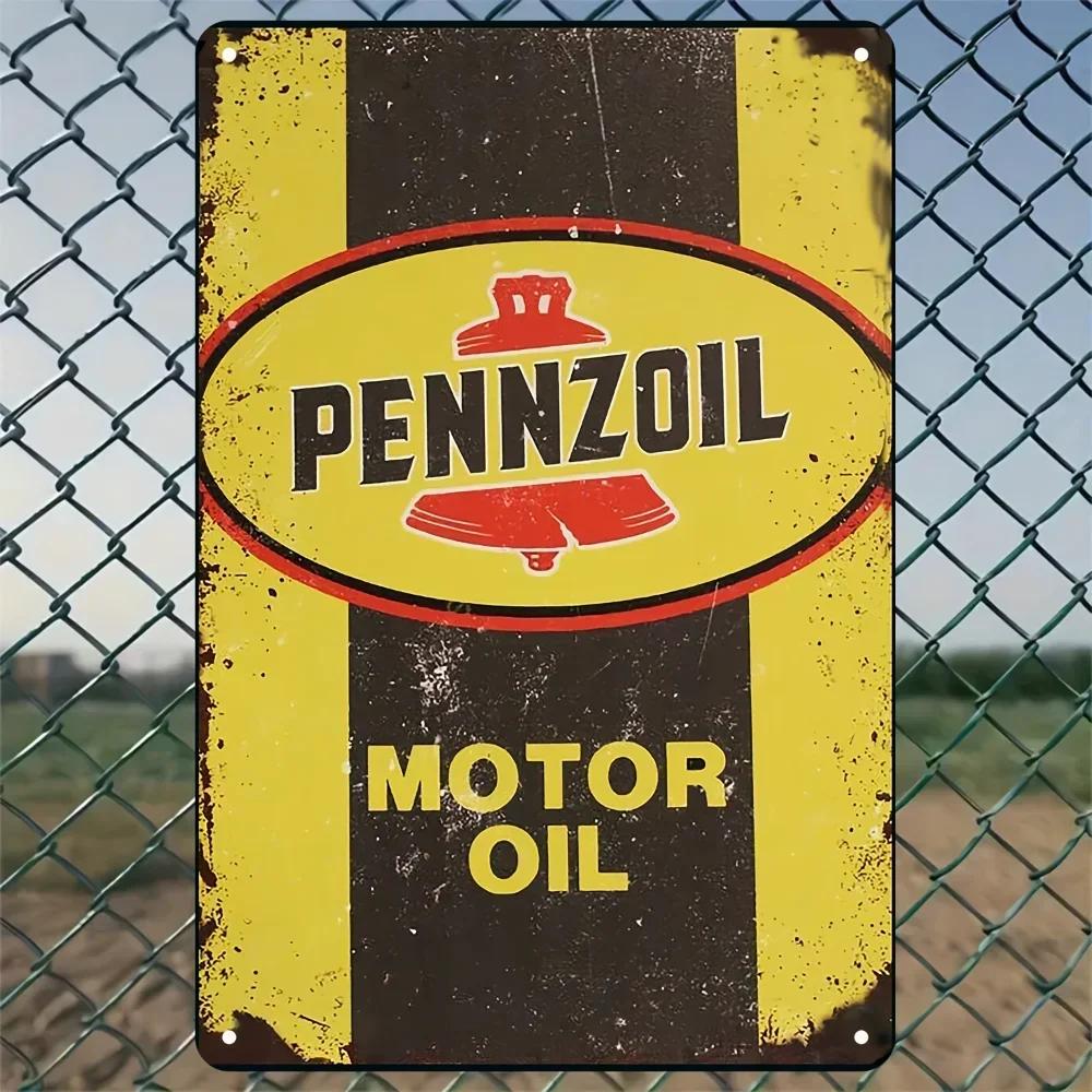 GarageGlam Pennzoil Vintage Tin Sign Metal Wall Art Perfect for Man Cave Aesthetics Room Decor