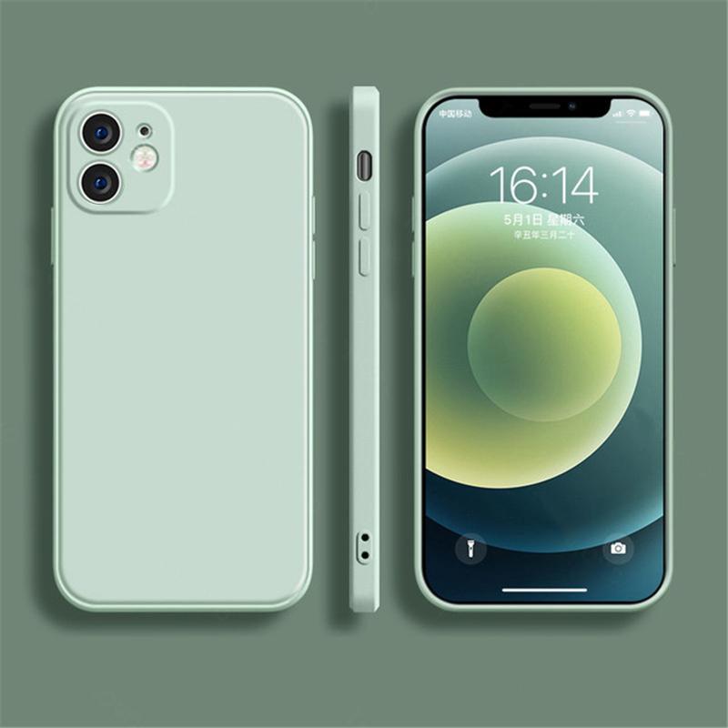Skin Feel Liquid Silicone Case For iPhone 14 13 12 11 Pro Max X XR XS Max 8 7 6 Plus Shockproof Square Bumper Soft Back Cover