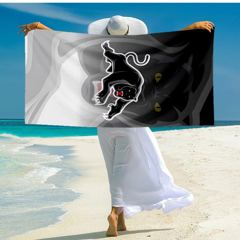 panthers Fashion Beach Towel: Ideal for Summer Adventures Soft, absorbent and quick drying suitable for swimming and bathing