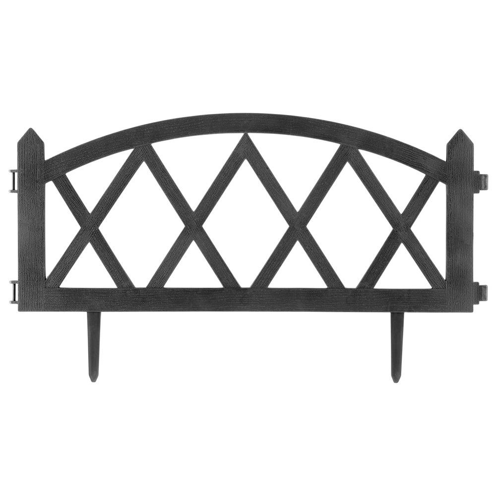4X Płotek Ogrodowy Szary Border Palisada Obrzeże Trawnika Grządki 228 Cm