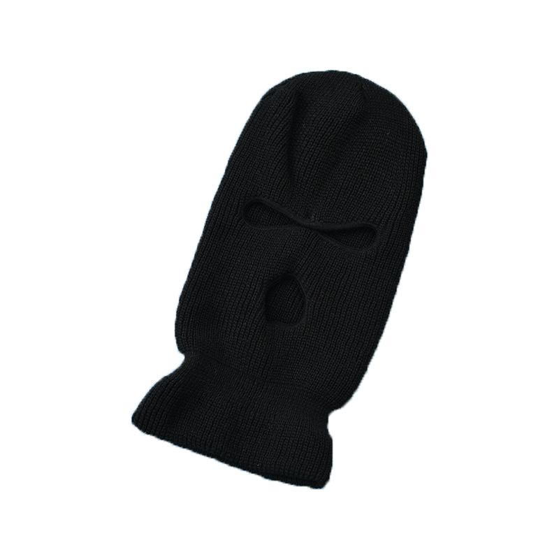 Updated Full Face Cover Three-hole Knitted Hat Men and Women Mask Beanies Hat Balaclava Army Tactical CS Winter Warm Biking Unisex Caps