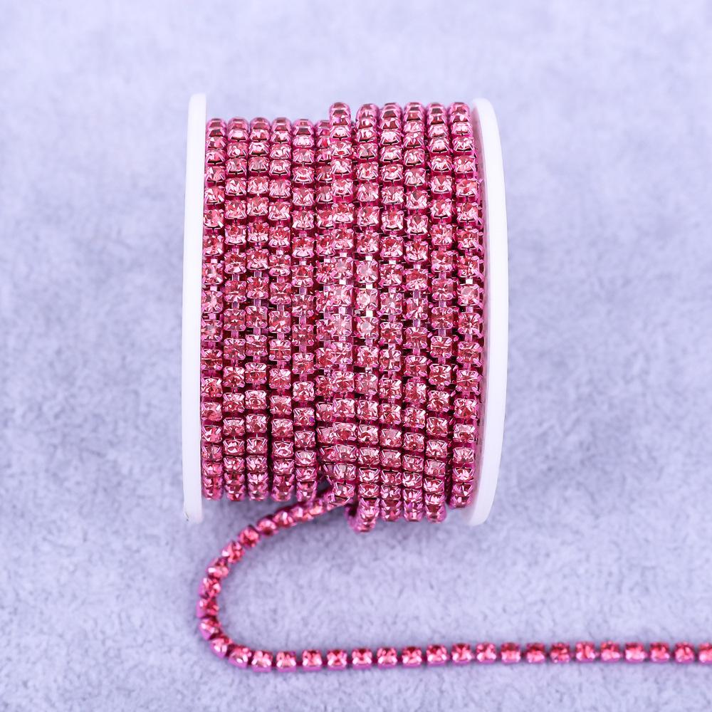 Electrophoresis Bottom Rhinestone Chain Colored Crystal Chain Diy Mobile Phone Case Claw Diamond Chain Jewelry Clothing Wedding Accessories