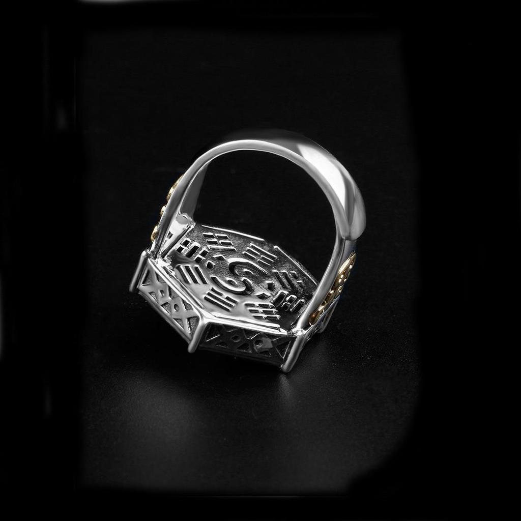 Retro Ring for Men, Trendy Men, Retro Pentagonal European and American Ring, Single Hip-hop Index Finger Ring
