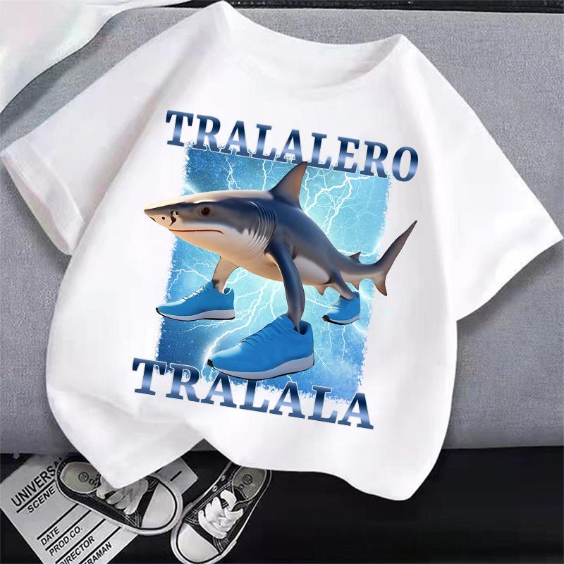 Italian Brainrot Boy Girl Cotton T-shirt Tung Tung Tung Sahur Kids Summer Clothing Funny Meme Children Short Sleeve Tops Unisex