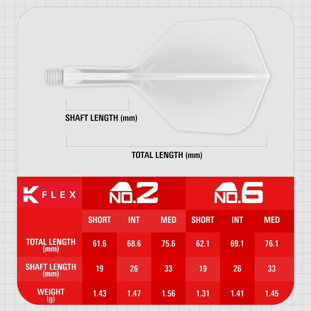 TARGET FLIGHT K-FLEX SHAPE/NO6 (26mm INTERMEDIATE, White)