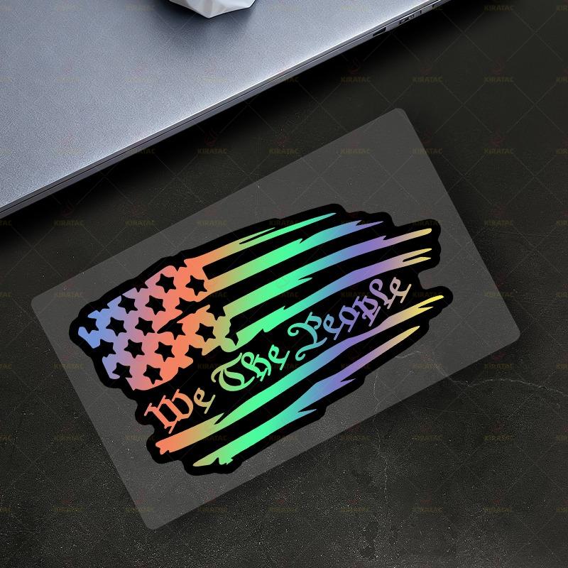 1 Stück Wir sind Menschen Amerikanische Flagge Motorradaufkleber Wasserdicht für Motorradverkleidung Tankdeckel Autofenster Universelle Vinyl-Aufkleber